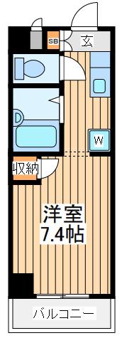 グリーンハイム広瀬(1K/4階)の間取り写真