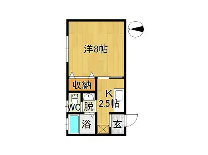 ミーツホイザァ城東B(1K/2階)の間取り写真