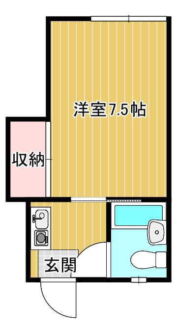ワンルーム11(1K/2階)の間取り写真