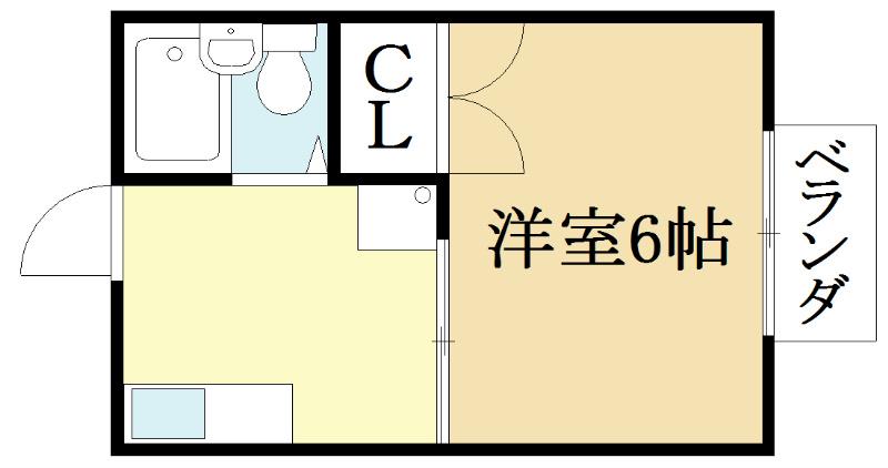 ジュネス広野(1K/1階)の間取り写真