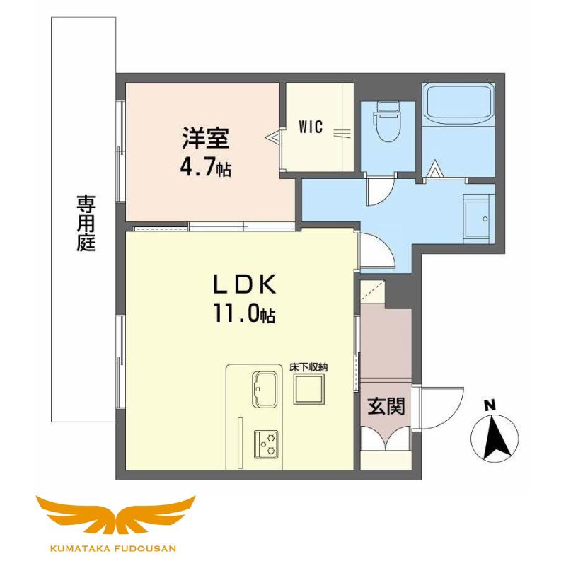 ヴェルメゾン須屋(1LDK/1階)の間取り写真
