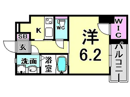 ウォームスヴィル神戸元町JP(1K/5階)の間取り写真
