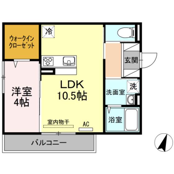 プレーゴ東雲本町(1LDK/3階)の間取り写真