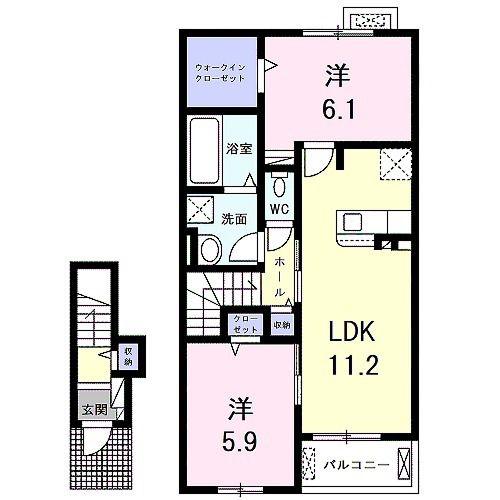 パークハウス青谷(2LDK/2階)の間取り写真