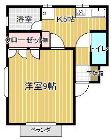 ハイツフレイア(1K/2階)の間取り写真