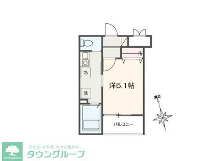 MELLAS川口(1K/3階)の間取り写真