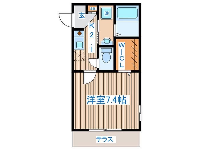 ROSETTA南台(1K/1階)の間取り写真