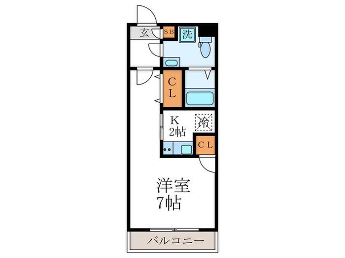 THE GARNET SUITE RESIDENCE 御所西(1K/2階)の間取り写真