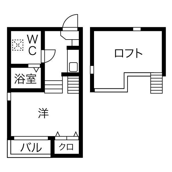 RELACHE瑞穂(1K/2階)の間取り写真