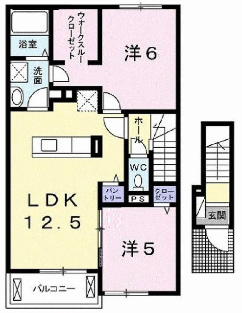 ブライト・サニー(2LDK/2階)の間取り写真