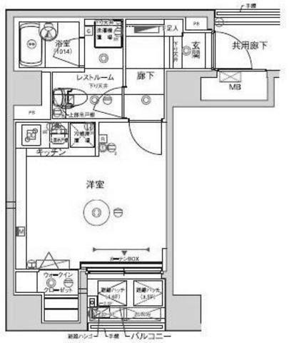 レアシス秋葉原(1K/4階)の間取り写真