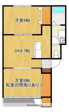 ヴェルドミールN(2DK/2階)の間取り写真