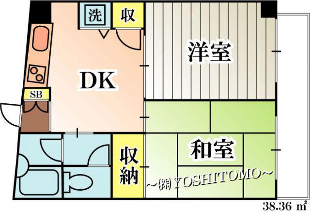 クレセントマンション富士見台(2DK/1階)の間取り写真