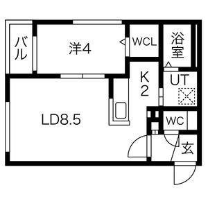 ラフィーネ中島公園PREMIUM(1LDK/4階)の間取り写真