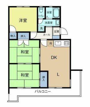 ハイツシャルマンI(3DK/1階)の間取り写真