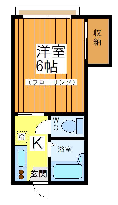 ヴァンヴェールII(1K/2階)の間取り写真
