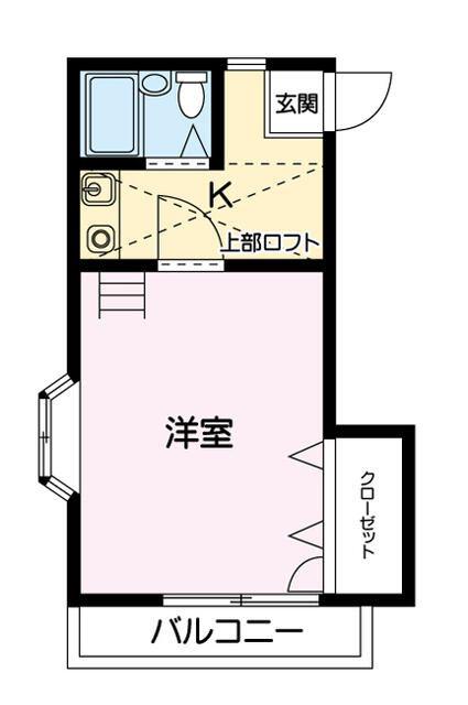 上原アパート(1K/2階)の間取り写真