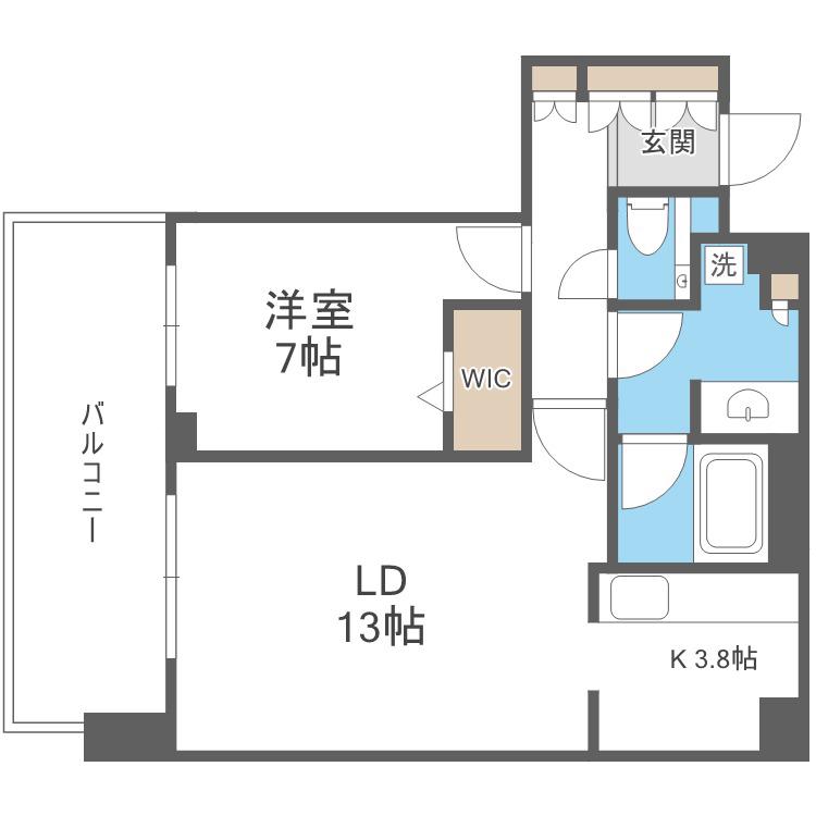 ONE札幌ステーションタワー(1LDK/39階)の間取り写真