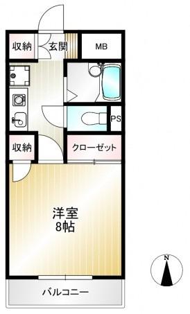 ハイシティー堀南(1K/3階)の間取り写真