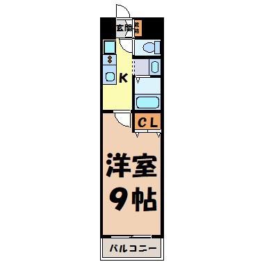 サンパティーク東片端(1K/10階)の間取り写真