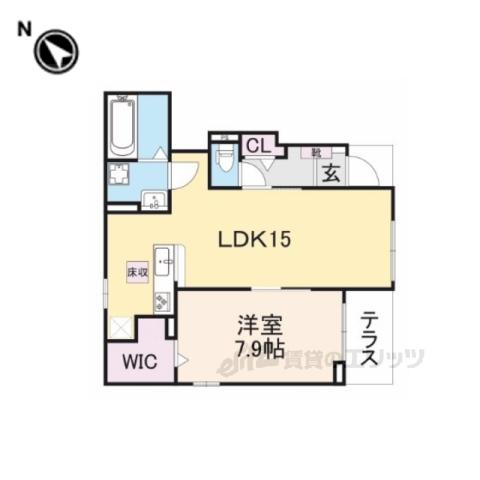 RIRIAVII VIII(1LDK/1階)の間取り写真