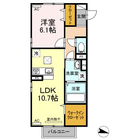 アルティメットM(1LDK/1階)の間取り写真