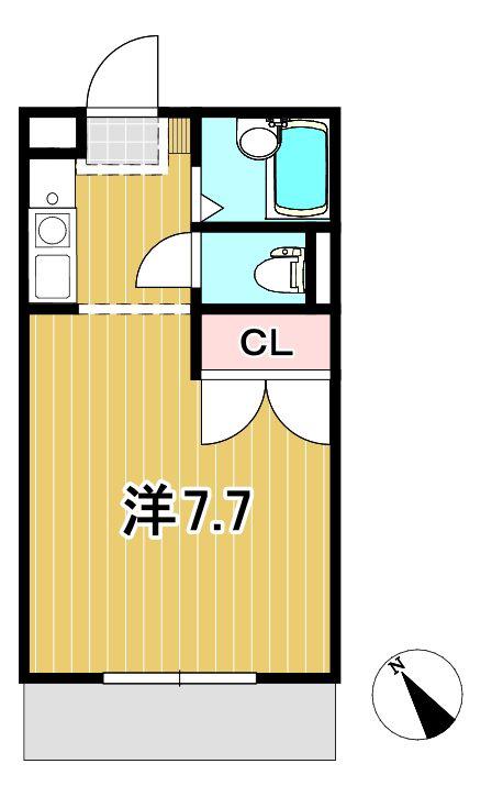 YKはうす(1K/1階)の間取り写真