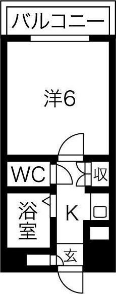 ボネールTAKIGAWA(1K/2階)の間取り写真