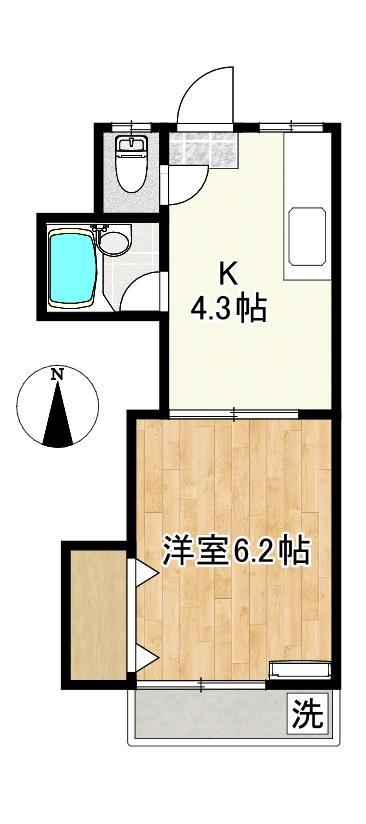 ファミールテラ(1K/1階)の間取り写真