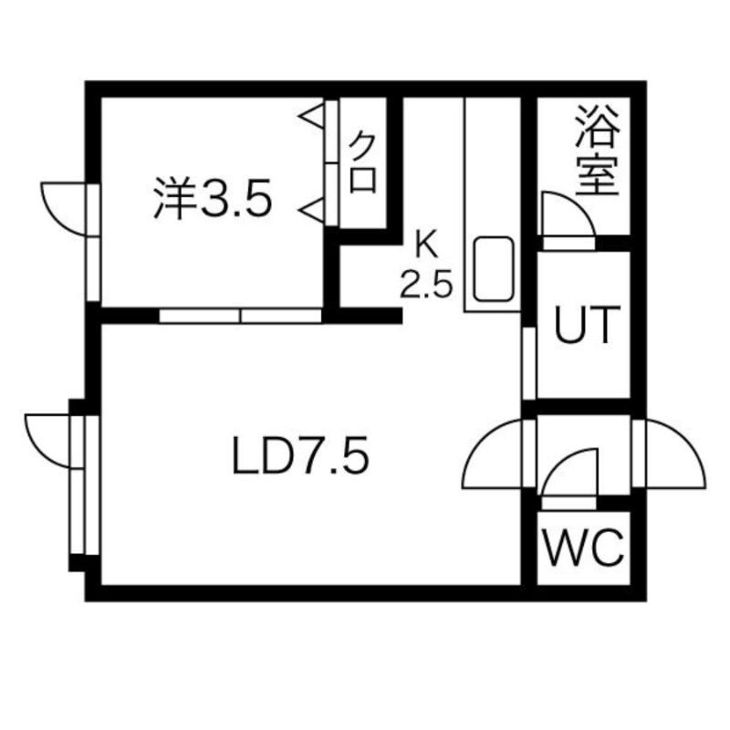 アークコート豊平III(1LDK/3階)の間取り写真