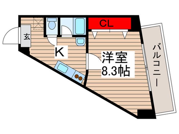 アルビオン・エクレール(1K/5階)の間取り写真