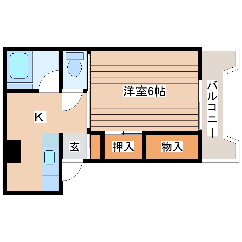 岩沼駅前KSビル(1K/2階)の間取り写真