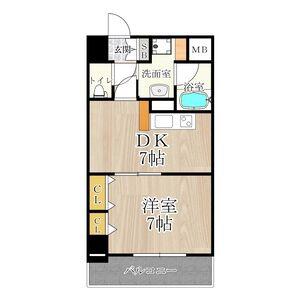 CITY SPIRE難波南(1DK/7階)の間取り写真