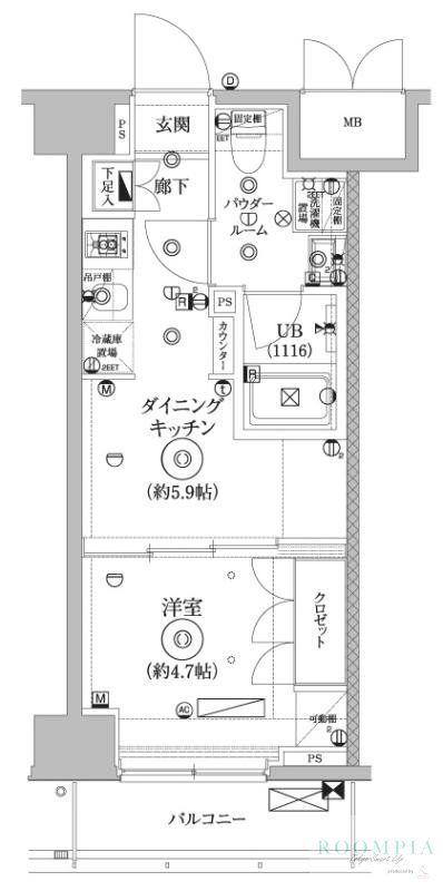 セジョリ墨田イーストIII(1DK/6階)の間取り写真