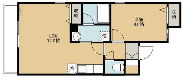 プランドールヒルズ(1LDK/2階)の間取り写真