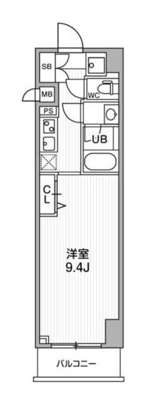 ALTERNA横濱阪東橋(1K/9階)の間取り写真