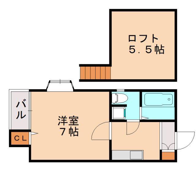 ピュア箱崎東参番館(1K/1階)の間取り写真