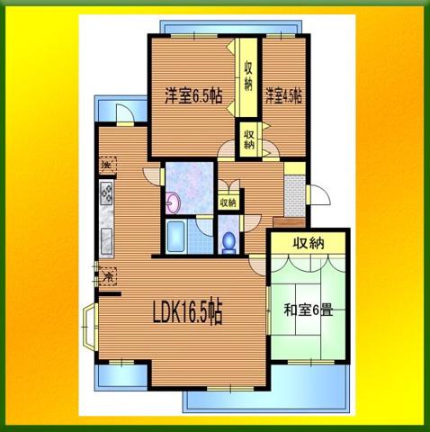 テラハウス小平F(3LDK/2階)の間取り写真