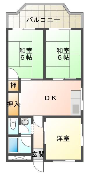 コンフォート西明石(3DK/3階)の間取り写真