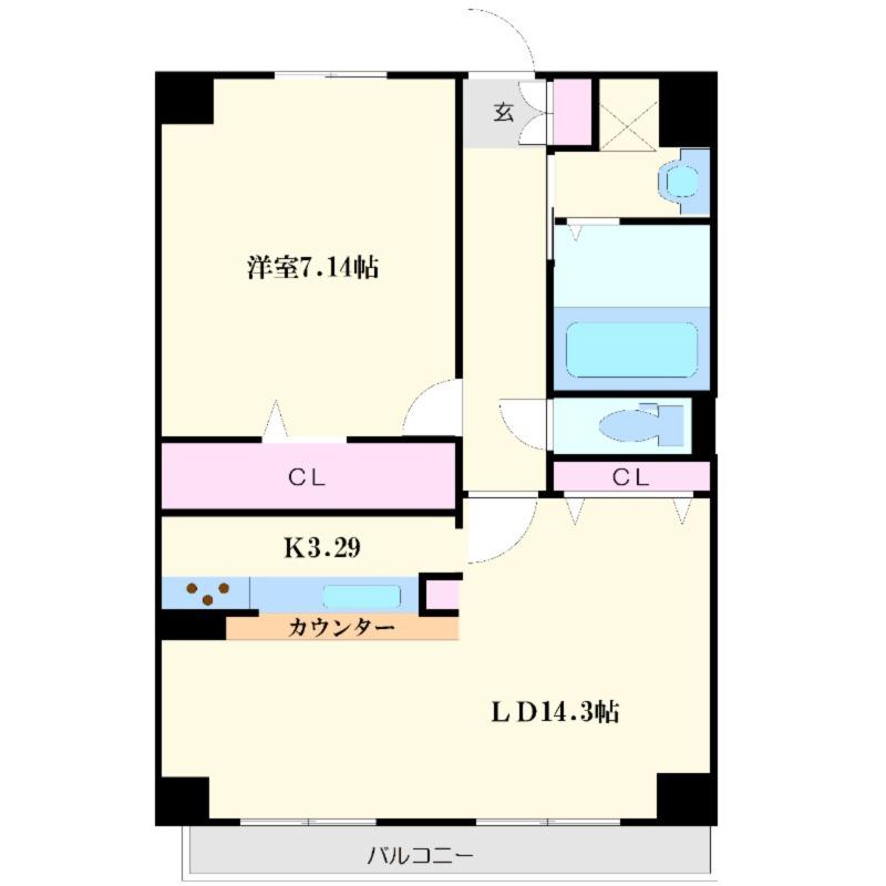 エスヴェール北梅田(1LDK/2階)の間取り写真