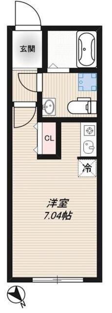 BRANCHE武蔵小山(ワンルーム/2階)の間取り写真