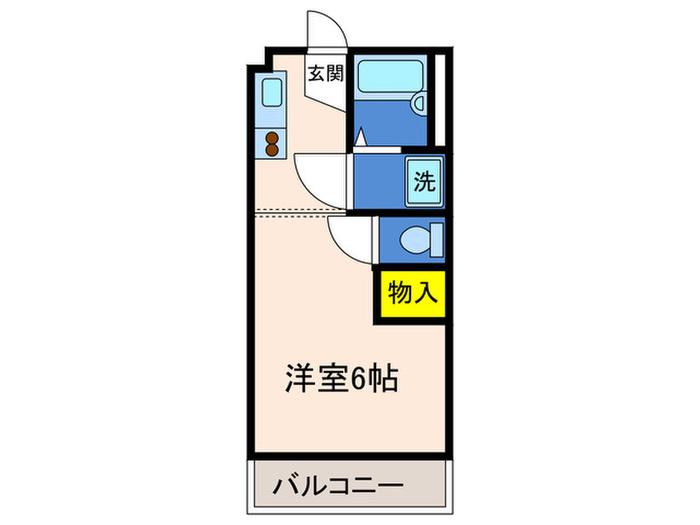エスタール兵庫(ワンルーム/2階)の間取り写真
