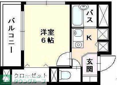 アンソレイエ・アヴニュ(1K/2階)の間取り写真
