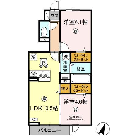 アン ソレイユ(2LDK/1階)の間取り写真