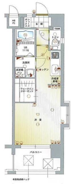 エンクレスト博多駅南III(1K/2階)の間取り写真