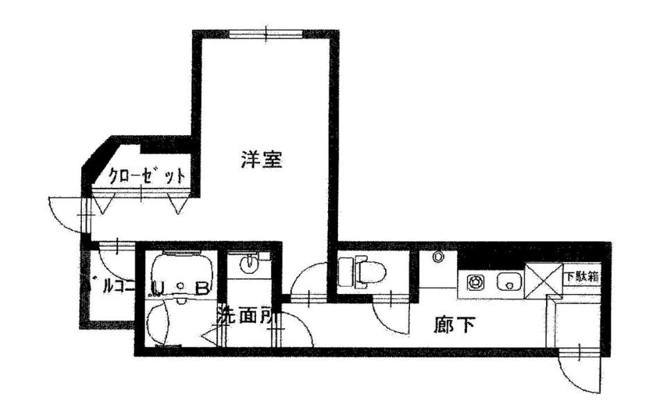 メゾンルージュ谷町(1K/4階)の間取り写真
