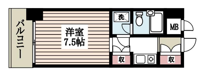 ライオンズマンション新宿東公園(ワンルーム/10階)の間取り写真