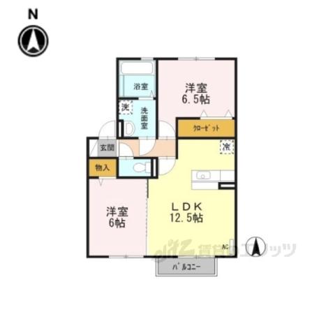 エスポワール(2LDK/2階)の間取り写真