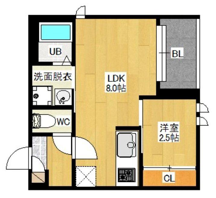 G-SMART 悦陽重陽(1LDK/1階)の間取り写真