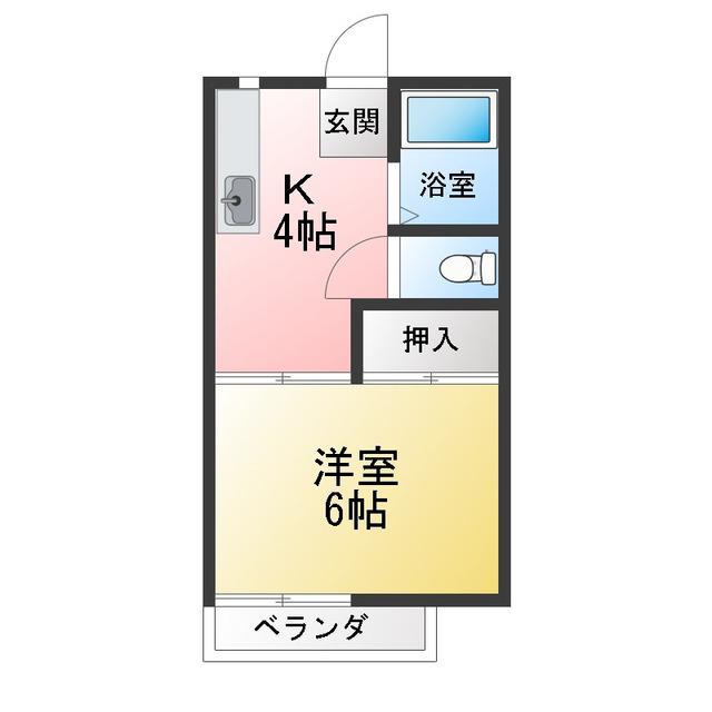 フォーブルイシイB(1K/1階)の間取り写真